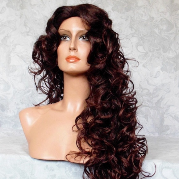 NEW Brown Long Layers of Soft Curls Skin Top Wig main image 8